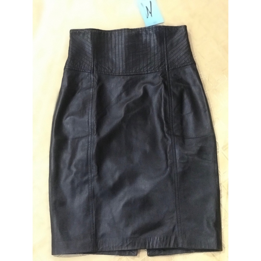 NWT Leather Marciano Pencil Skirt- Black